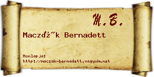 Maczák Bernadett névjegykártya