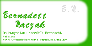 bernadett maczak business card